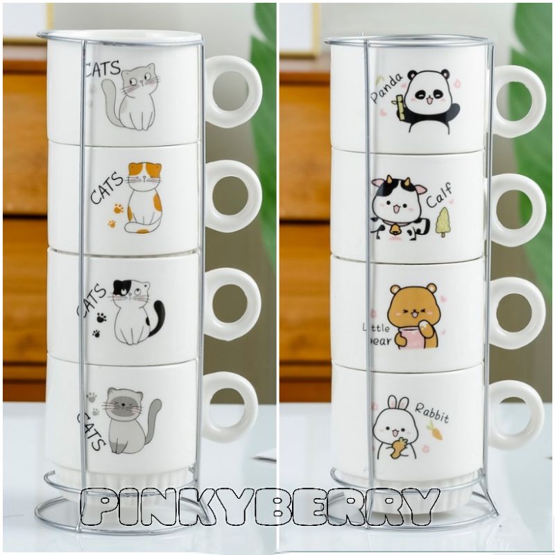 Mug Keramik Susun 4 / Gelas keramik Susun Size L (Large) C167