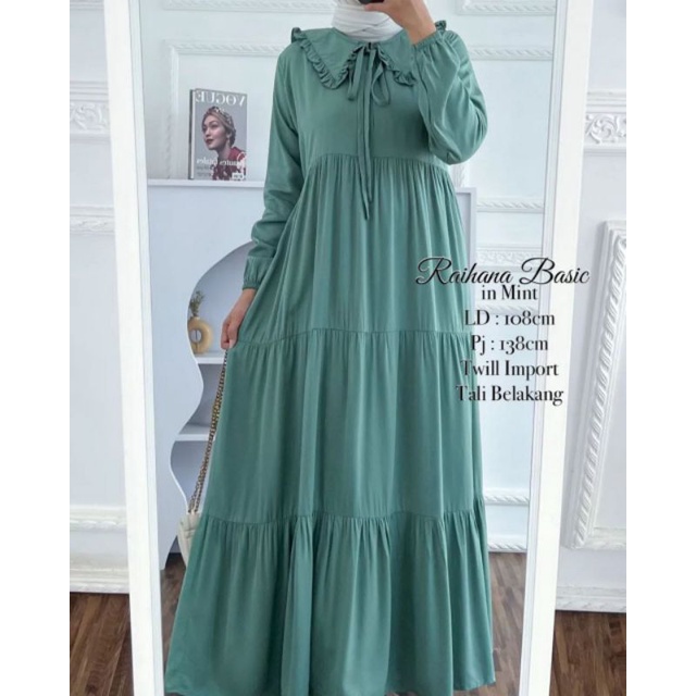 MIDI DRES BAHAN RAYON SUPER TEBAL/GAMIS DREES WANITA