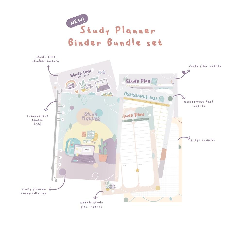 

0W0G9 Paperie Lab - A5 Study Planner Binder Bundle Set (Full Color) v8dsy