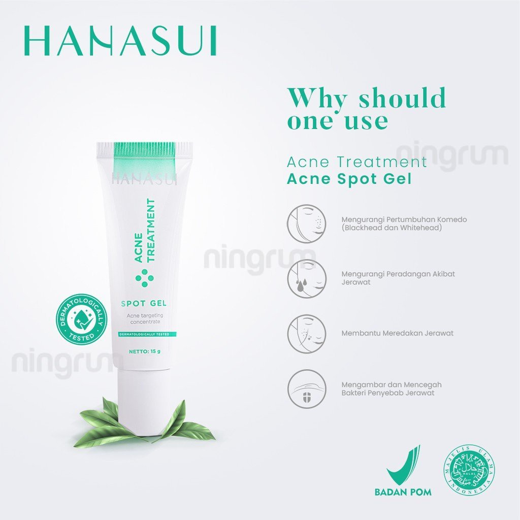 Ningrum - Hanasui Acne Treatment Series | Toner Essence | Cleanser | Spot Gel | Day &amp; Night Cream | Perawatan Kecantikan Wajah Skincare Jerawat Anti Acne Original BPOM - 5022