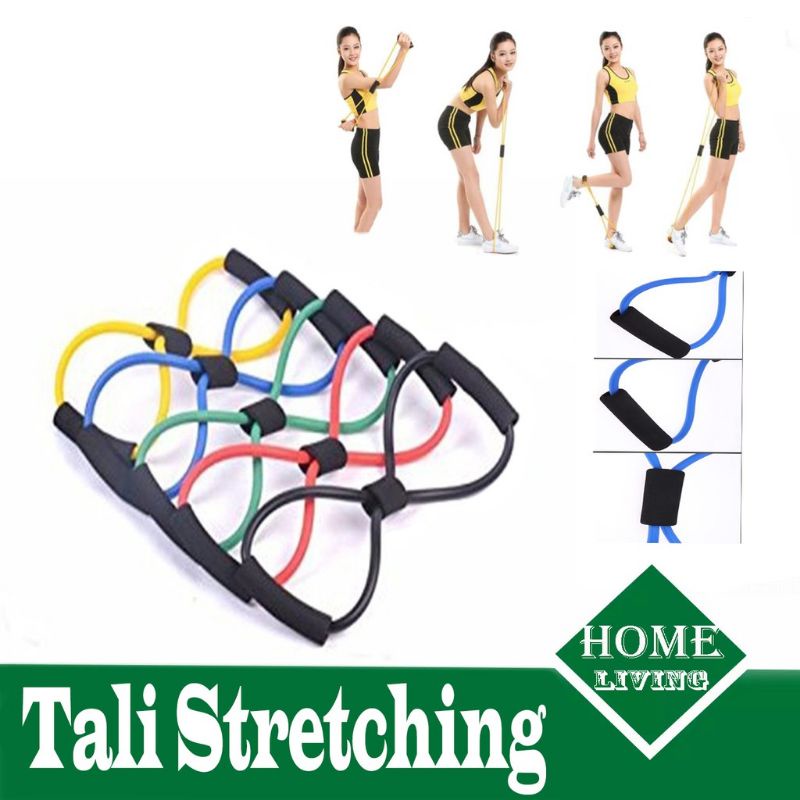 Tali Stretching Elastis / Tali Karet Pilates Olahraga Fitness Gym Yoga /  Resistance Band