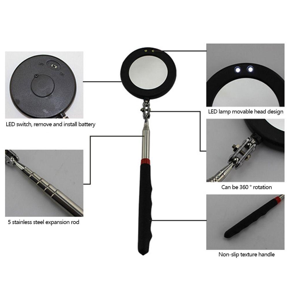 Lanfy Inspection Mirror Reflector Adjustable Auto Repair Tool Alat Inspeksi Mobil Putaran Rotatable Mirror Detection Tool Deteksi Len