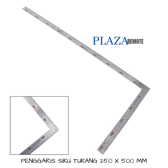 

Penggaris Siku Tukang Presisi 90 Derajat 2 Sisi 25 Dan 50 Cm Stainless