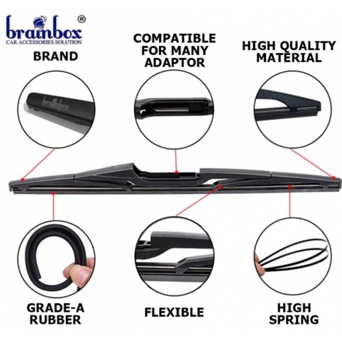 Rear Wiper blade BELAKANG Kipas Kaca Mobil universal 12 14 inch RH 4 3 h306 h352 h307