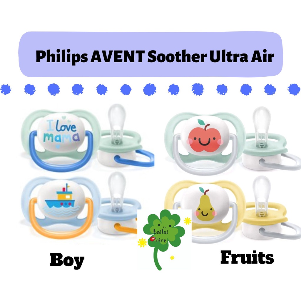 *NEW* Philips Avent Soother Ultra Air Pacifier Happy Orthodontic  BPA Free / Glow in the Dark SCF376/11 / SCF080/17 2Pack isi 2 pcs - Empeng Dot Bayi