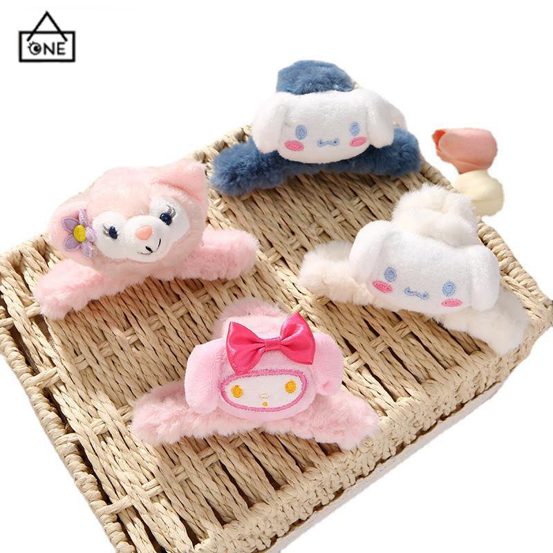 COD❤️Jepit Rambut Kartun Lucu Sanrio Korea Jepitan Rambut Bahan Wol Bulu Aksesoris Rambut-A.one