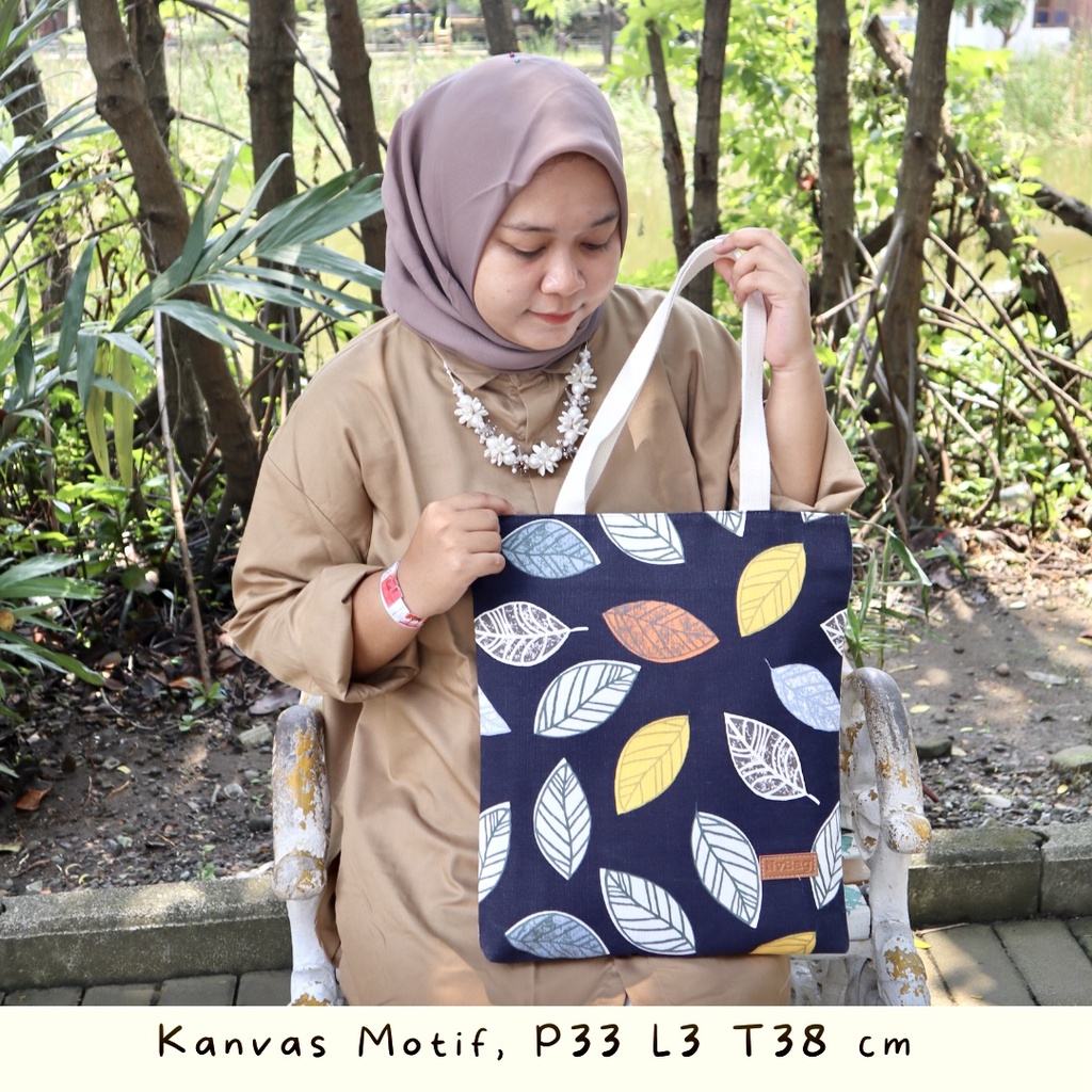 COD sis Totebag kanvas warna hitam sablon motif gambar buat kuliah model simpel murah asli semarang