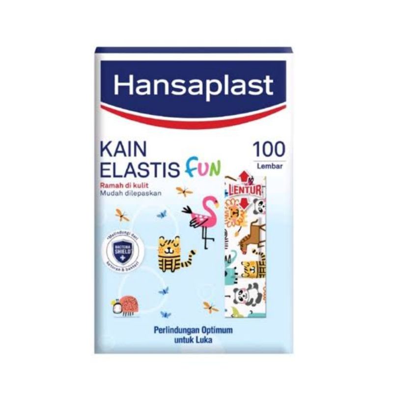 Hansaplast FUN Kain Elastis isi 100pcs Plester Luka (Kotak Besar)