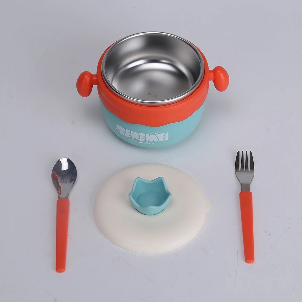 Baby Bowl Set Stainless Tedemei / Mangkok Makan Stainless 304 Tedemei (6129)
