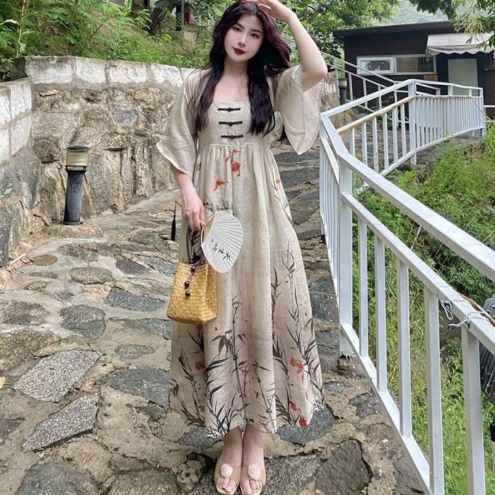 Improved cheongsam, hanfu dress, female