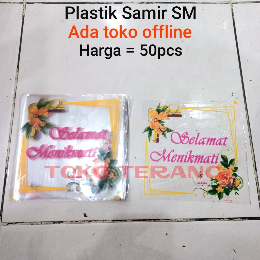 Plastik samir bening selamat menikmati 18x18 plastik samir kotak penutup nasi