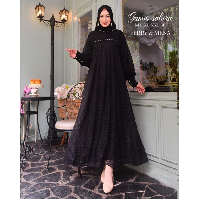 Permata Olshop / Gamis Brukat Sahira FM / Gamis Kebaya / Kebaya Gamis Jumbo Ld 130 / Gamis Pesta Mewah / Gamis Brukat Payet / Kebaya Gamis Busui Jumbo / Kebaya Busui