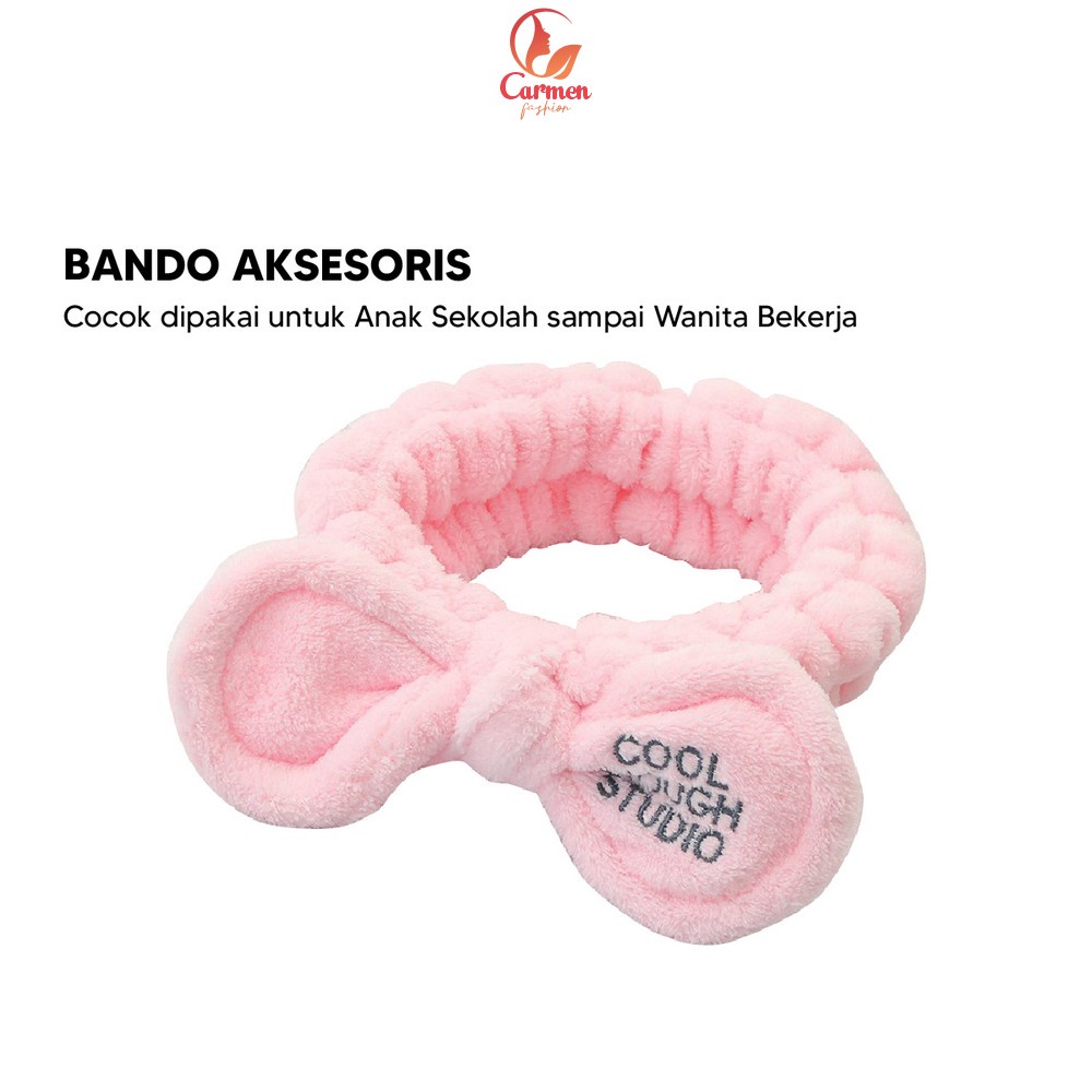 Bandana Masker Wanita Motif Pita Kelinci Lucu Bando Korea / Bando Mandi / Bendo Facial Cuci Muka Headband Rabbit Import CF C69