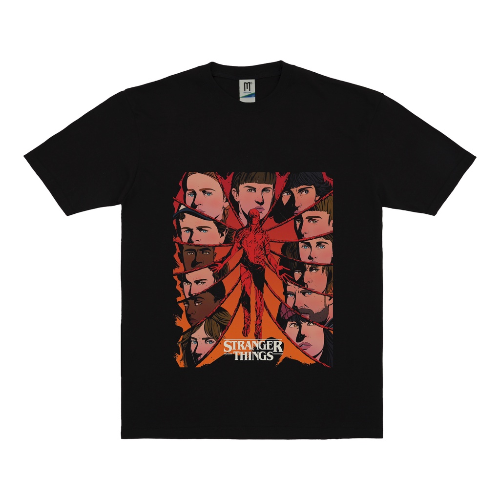 KAOS STRANGER THINGS VINTAGE | T-SHIRT FILM STRANGER THINGS | STRANGER THINGS HITAM