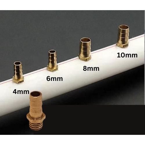 Konektor Nepel Ulir 8 mm Nipple Drat Hidroponik Irigasi Pipa Selang Aerator Uniring - B11E3