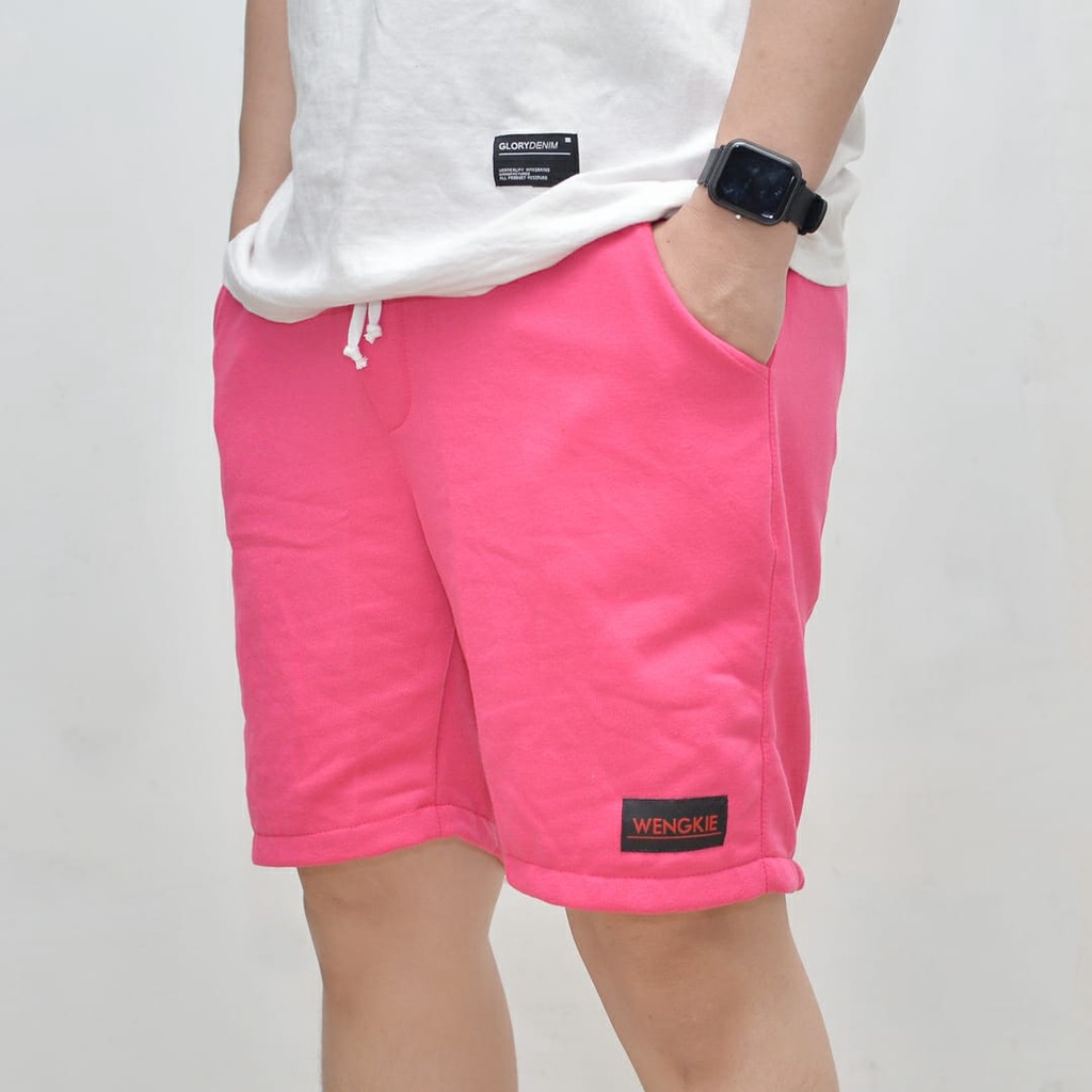 Wengkie.id / Boardshort / celana pendek pria / celana pendek wanita / celana casual / celana pendek murah / Warna Pink Fanta