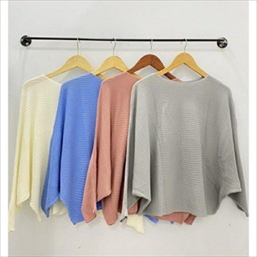 OTS 849 - Batwing Blouse Atasan Sweater Rajut Wanita Premium Kekinian Fashion Korea