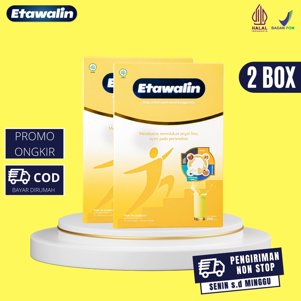 

ETAWALIN [Paket 2 Box] Lebih Hemat - Bantu Atasi Nyeri Sendi & Tulang - Suplemen Kesehatan - Aman Dikonsumsi Karena Terbuat Dari 100% Bahan Herbal Alami Pilihan Lainnya - Sudah BPOM & Halal MUI