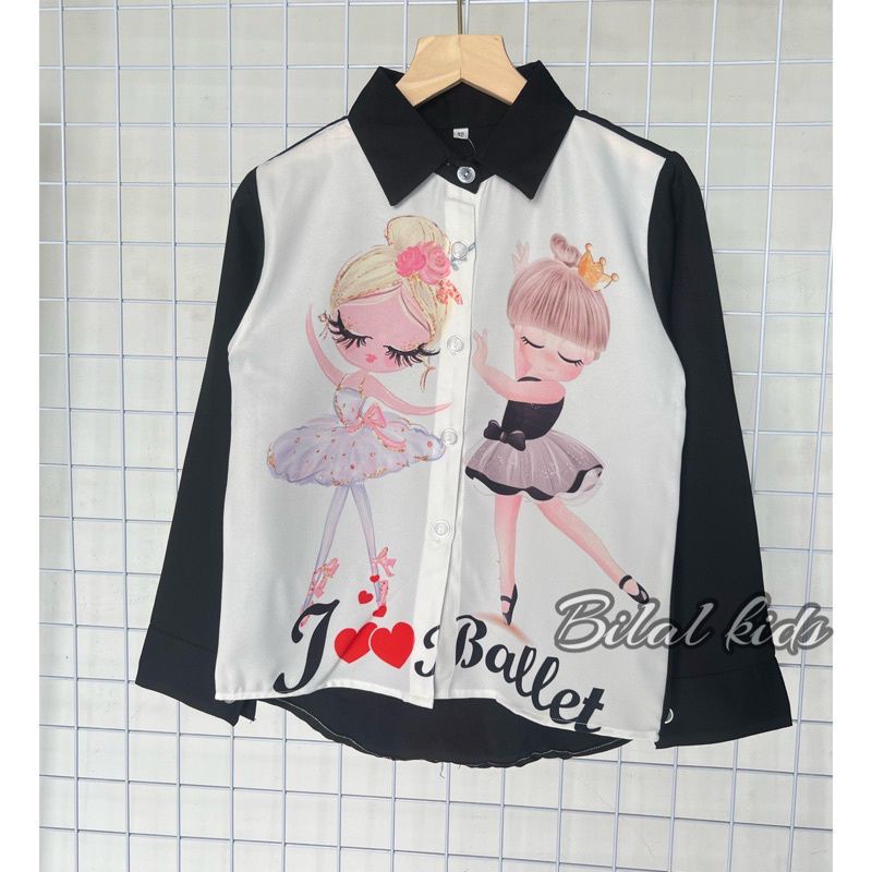 STELAN BAJU ANAK VIRAL / KEMEJA PRINTING ANAK PEREMPUAN LENGAN PANJANG 1-6 TAHUN