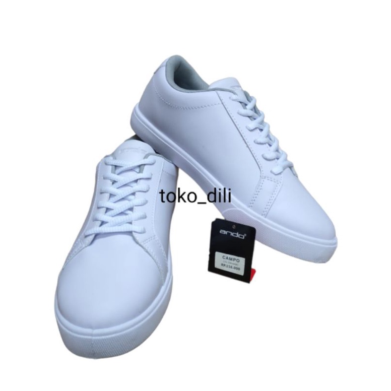 SEPATU ANDO ORIGINAL 39/43 PUTIH POLOS.