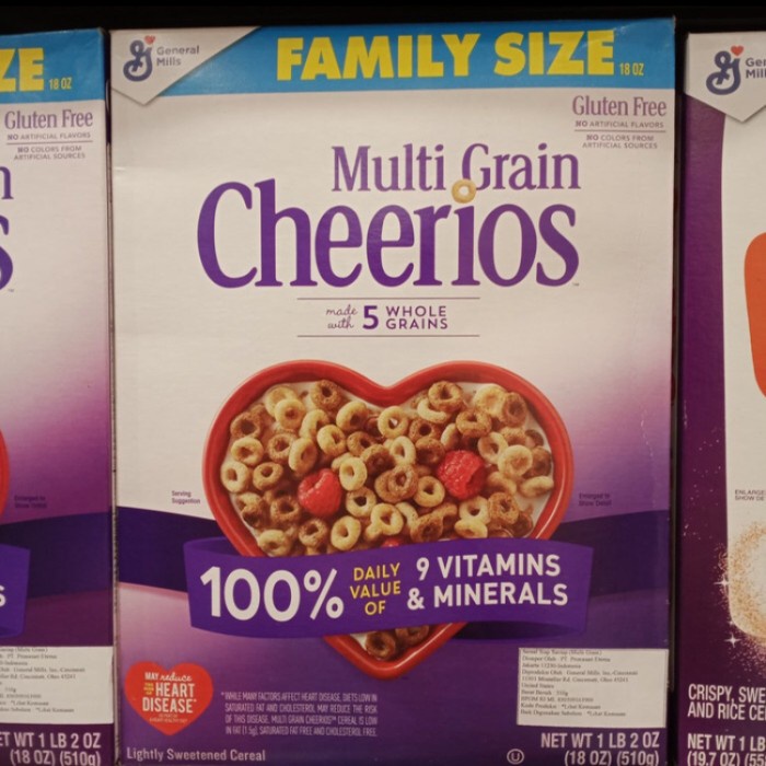 

General mills cheerios multigrain cereal 18 oz 510gr