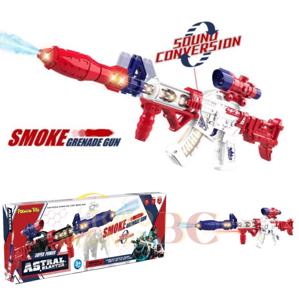 Mainan Anak Smoke Grenade Gun Senjata Tembakan Laser Suara Dan Lampu Mainan Pistol Sound Gun Astral 