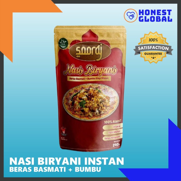 

Sooraj Nasi Biryani Instan 240gr, Beras Basmati + Bumbu Siap Masak