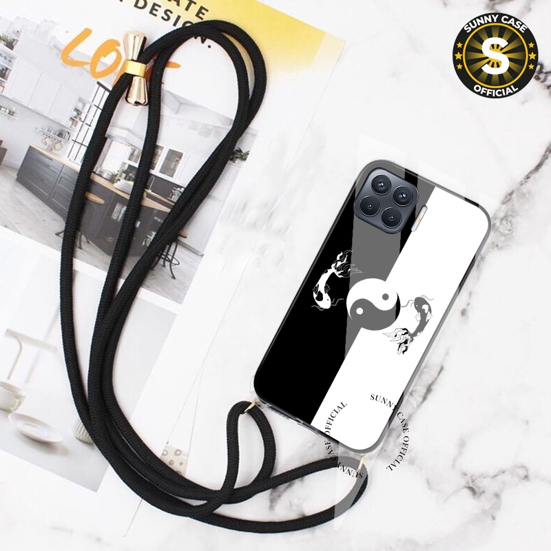 [SCKT-06] Softcase Glass Kaca + Tali  For Oppo RENO 4F A57 2022 A16 A15 A12 A5S A17 A5 2020 A1K A71