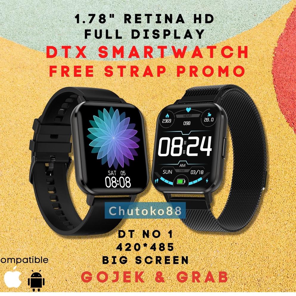ジ Iwo DTX Smartwatch Seri 8 Layar Sentuh 1.78 " Tahan Air Ip68 Dengan Monitor Detak Jantung+Tekanan 