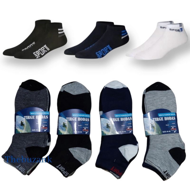 3 pasang kaos kaki olahraga pendek motif sematakaki sport socks import