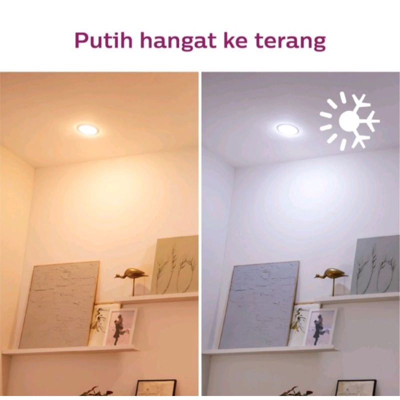 Lampu Philips Downlight led smart wifi 12,5 W Tunable white TW kuning putih