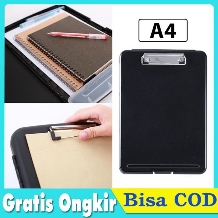 

Paja A4 Papan Jalan Transparan Clipboard Storage Case 2In1
