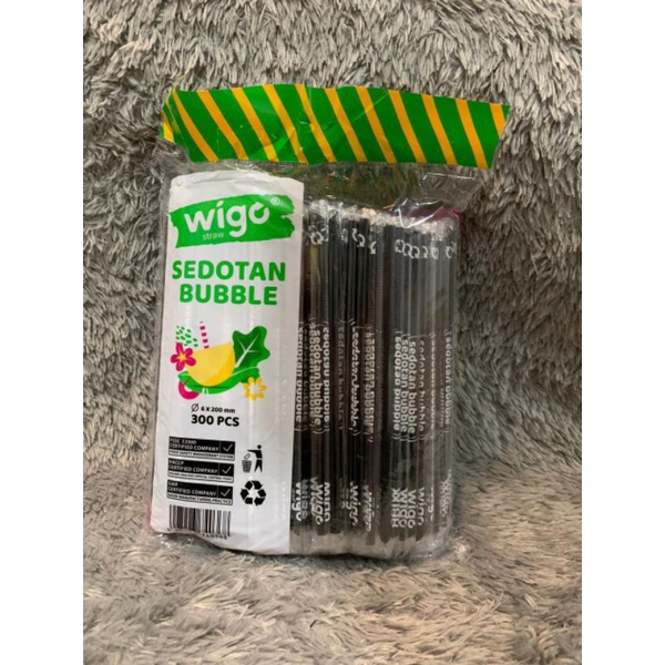 SEDOTAN WIGO STERIL 6MM 12MM BOBA ES TEH HITAM KEMASAN PLASTIK HIGENIS