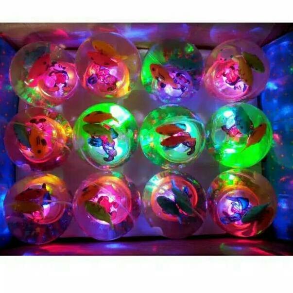 TERMURAH ST MAINAN ANAK  BOLA KARET LAMPU ANIMAL - BOLA BEKEL BOLA PANTUL - MAINAN ANAK ANAK BOLA LA