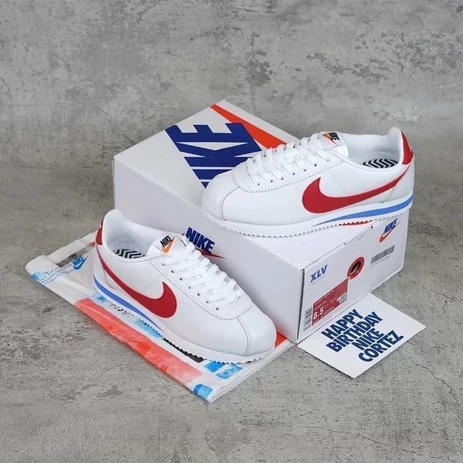 Sepatu Sneakrs Nike Cortez Putih Full White List Hitam Merah Hijau Couple Hangout Sekolah Kerja Kuliah Murah Kado Hadiah cewek Cowok