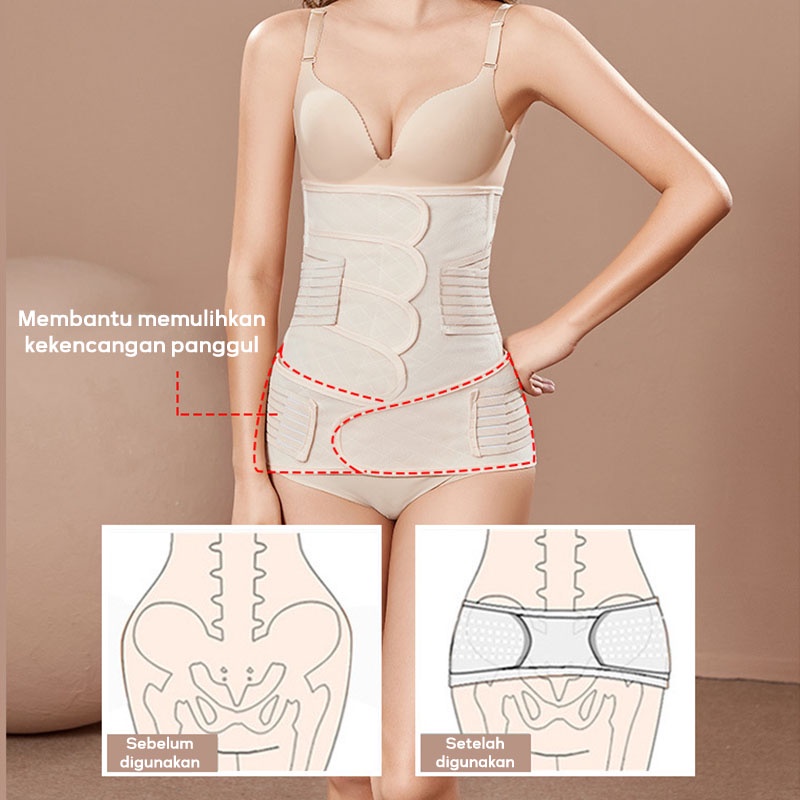 DADAWARD Korset Postpartum 2 in 1/ Korset Melahirkan/ Ibu melahirkan Gurita Premium 4 shape/ Korset 2 IN 1 Korset Melahirkan Wanita Postnatal Corset Pelangsing Pasca Melahirkan Recovery Breathable