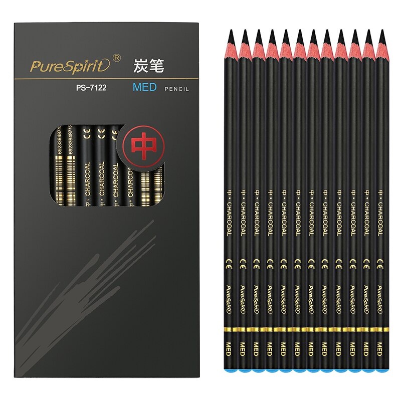 Triple W 12 PCS Charcoal Pencil Art Paint Pensil Arang Gambar Sketsa