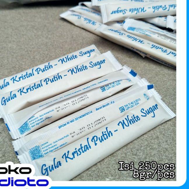 

Terbaru | TD4 | MURAH Gula Putih Kristal 250pcs / Gula Kemasan Stick / Gula Pasir Kristal / Gula Kristal / Gula Sachet / White Sugar