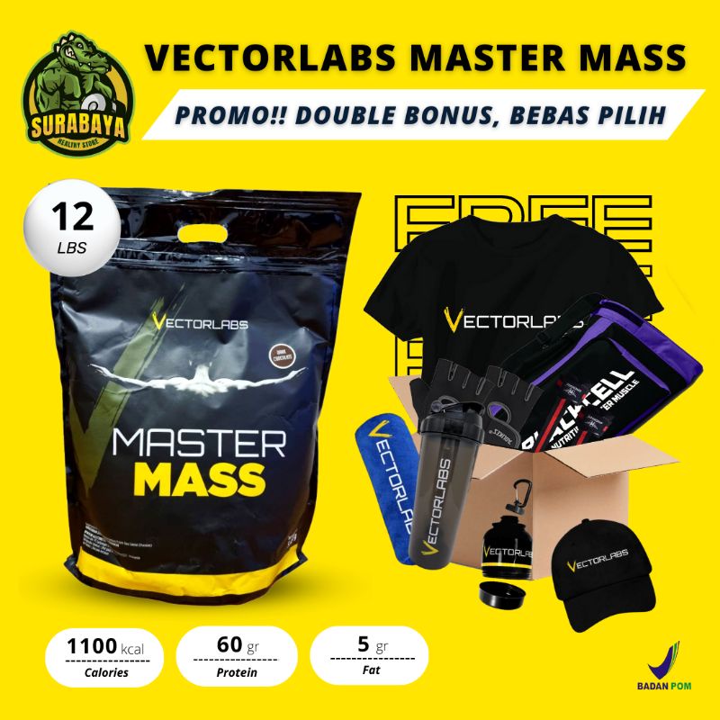 Vectorlabs Master Mass 12 lbs Susu Weight Gainer 12lbs Penambah Berat Badan BB Vector Labs non bxn whey protein