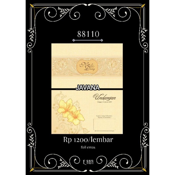ERBA 88110 UNDANGAN NIKAH MURAH BLANGKO+PLASTIK PER PACK ISI 50 PCS