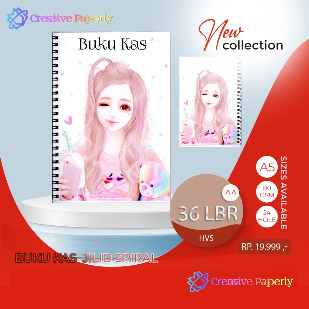 

Bookpaper Loose Leaf BUKU KAS JILID SPIRAL Kertas Binder/ Isi Notes - (A5) 36 lbr