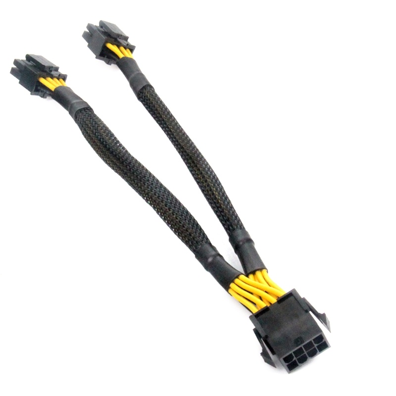 Kabel CPU zzz, 8Pin Female to Dual PCIe 2x8pin (4+4) Male Power Adapter Line Y Splitter Kabel Untuk Motherboard Komputer