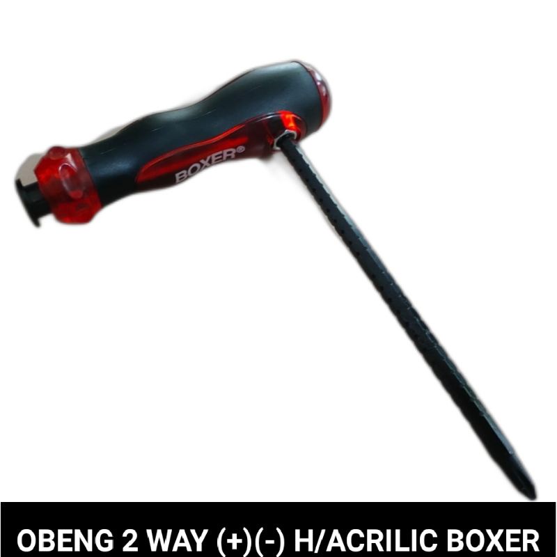 obeng 2 way (+)(-) handle acrilic (anti pecah) boxer