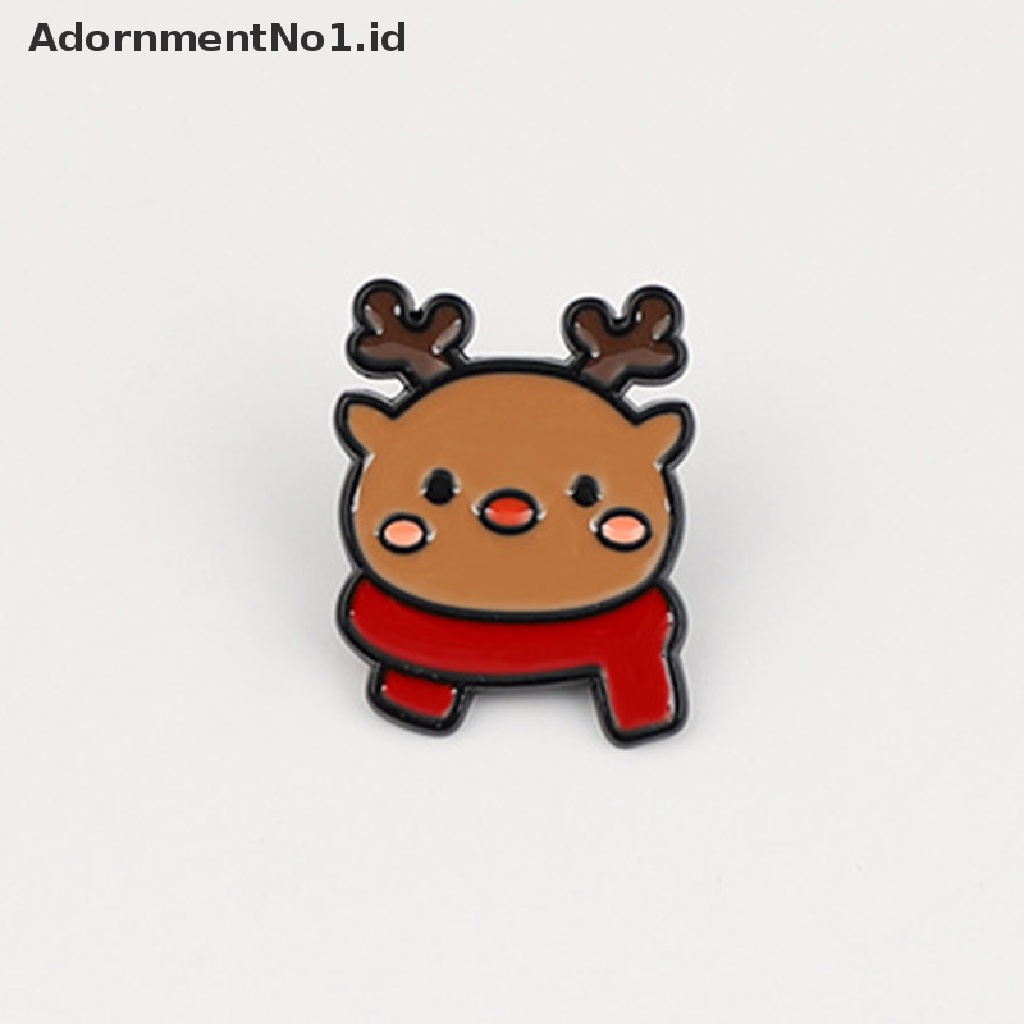 [AdornmentNo1] Kartun Santa Claus Enamel Pin Elk Pohon Pinus Snowman Beruang Boneka Alloy Bros Lencana Hadiah Natal Untuk Anak [ID]