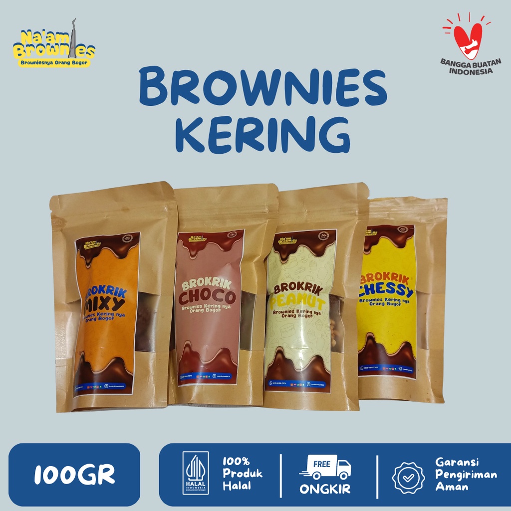 ( NA'AM ) KUE BROWNIES KERING KEMASAN POUCH 100gr