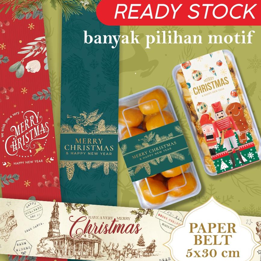 

[9LD0L5473] Paper Belt Natal | Parcel Natal | Toples Kue Kering Christmas 5x30cm Readystock
