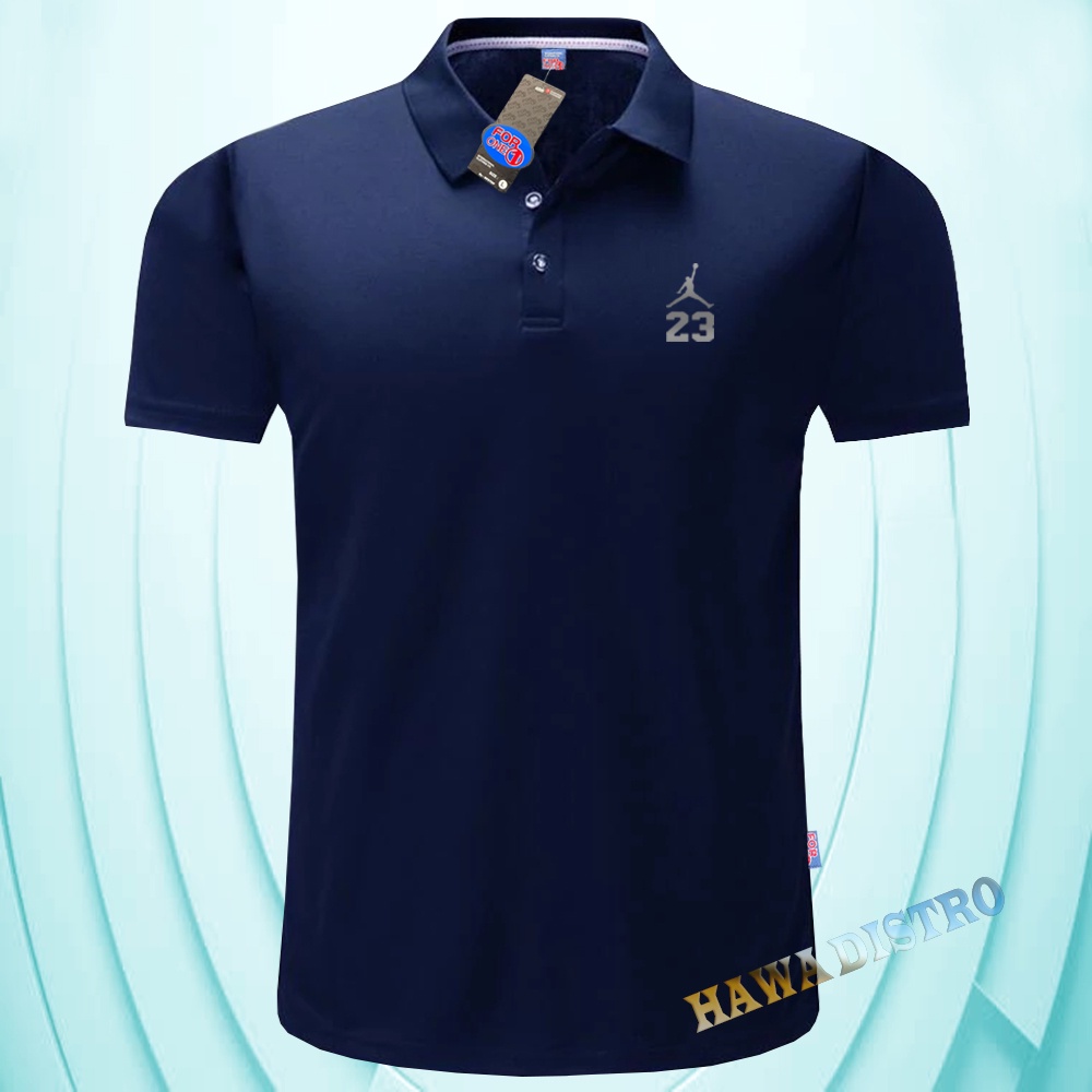 Bisa ( COD ) - Polo Kerah Jordan23 Silver   - Kaos Kerah Pria Distro - Kaos polo Shirt pria Kerah - 