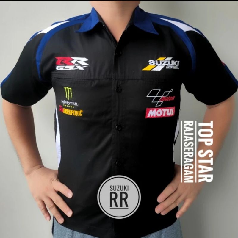 Baju Kemeja Otomotif Suzuki Motor RR GSX Komunitas Moto GP Seragam