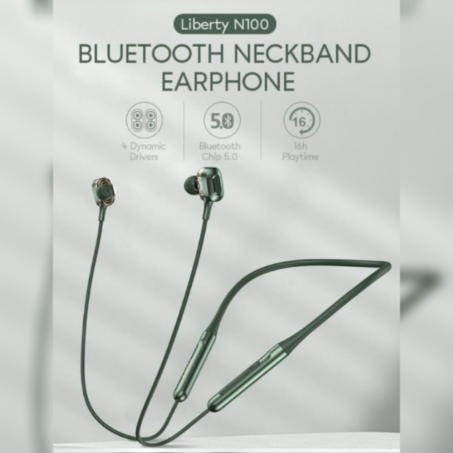 Earphone Vivan Liberty N100 Bluetooth - Vivan Liberty N100 Neckband Ori