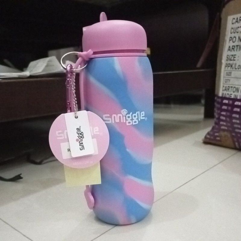 Botol Smiggle Roll Up Silicone bottle Pink